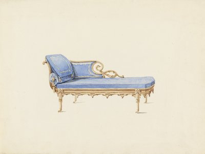 Entwurf für ein Sofa im neugotischen Stil von Augustus Charles Pugin